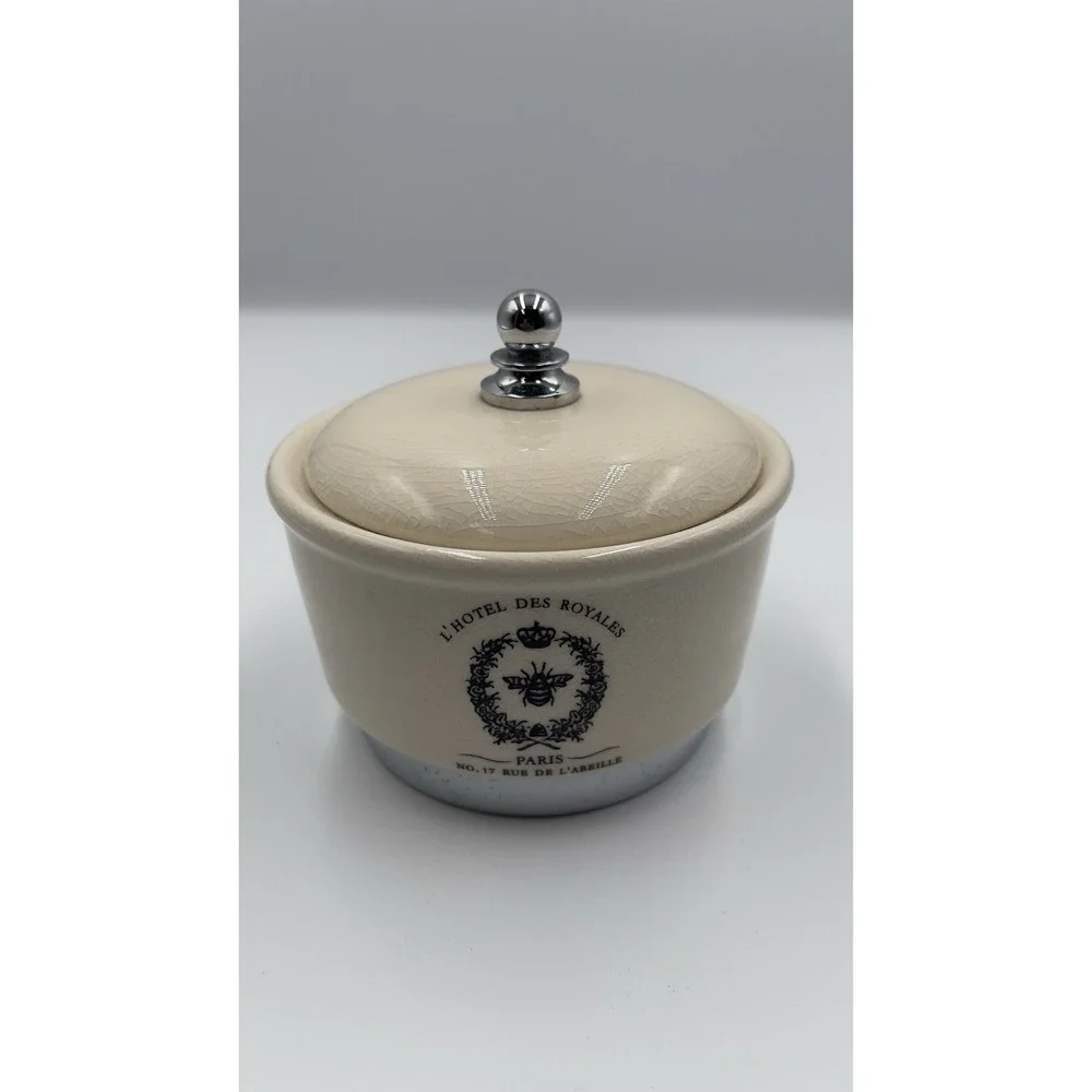 L'Hotel Des Royales Paris No 17 Rue De L'Abeille Trinket Bowl With Lid Vintage